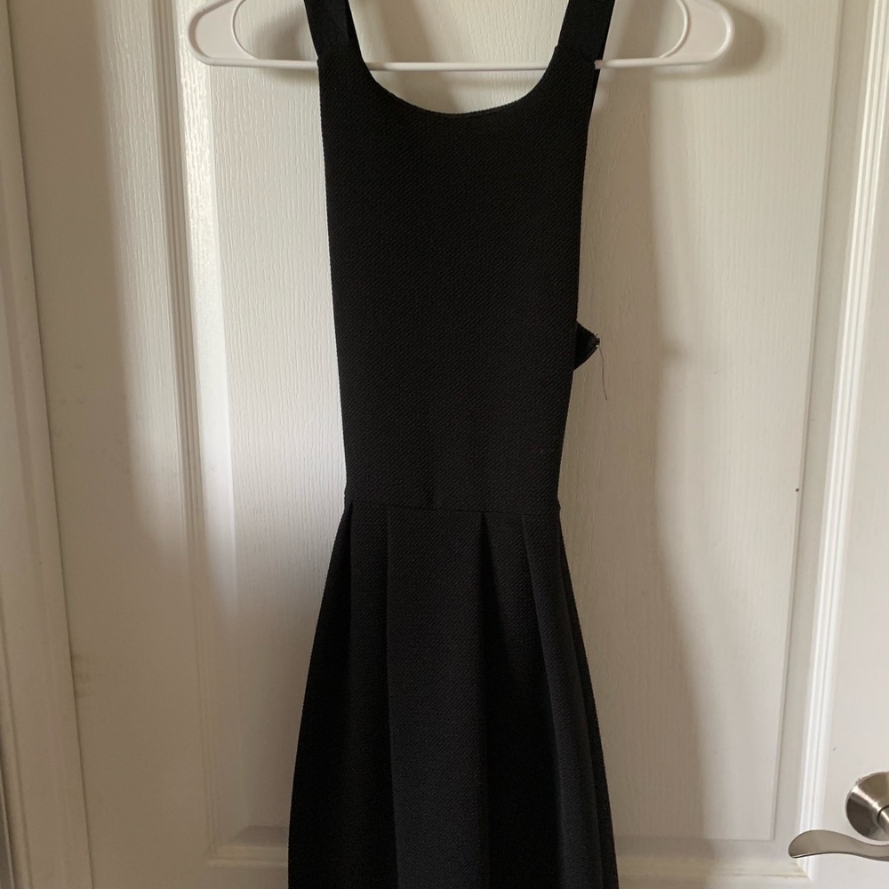 Black open back dress